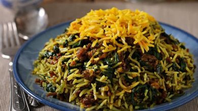 طرز تهیه اسفناج پلو با رب انار؛ یک غذای خوشعطر ایرانی