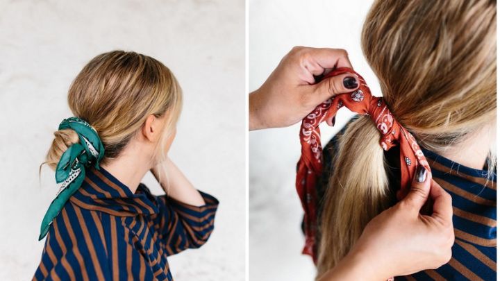 آموزش گام به گام بستن مو با مینی اسکارف آموزش گام به گام بستن مو با مینی اسکارف