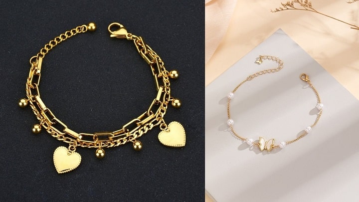 طرح‌های الهام گرفته از طبیعت: دستبندهای زنجیری طلا با نمادهای طبیعی