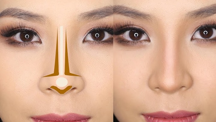 مراحل باریک کردن بینی با آرایش مراحل باریک کردن بینی با آرایش