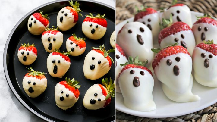 فینگرفود شبح توت فرنگی برای هالووین فینگرفود شبح توت فرنگی برای هالووین