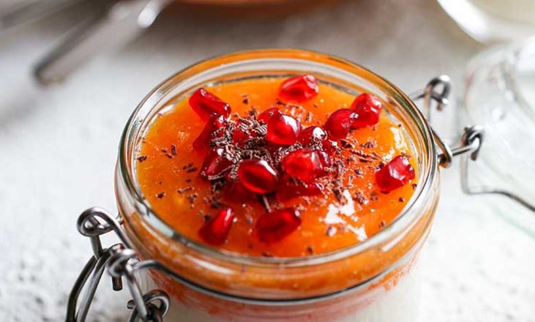 طرز تهیه دسر مگنولیای خرمالو؛ بدون نیاز به ابزار پیچیده