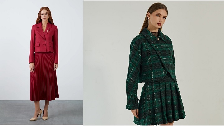 کت و دامن پلیسه: انتخابی شیک برای هر مراسم رسمی