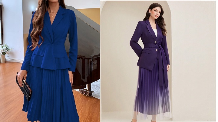 با کت و دامن پلیسه، جذابیت خود را دو چندان کنید