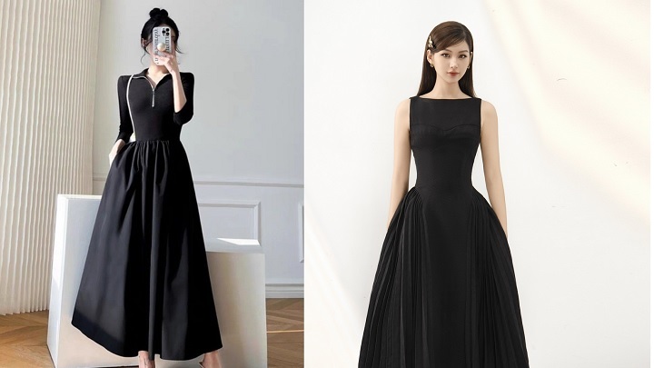 لباس مشکی مجلسی و اکسسوری‌های طلایی: ترکیبی بی‌نظیر