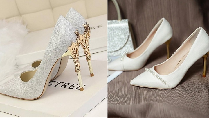 سادگی و زیبایی در کنار هم: کفشهای پاشنه بلند عروس سادگی و زیبایی در کنار هم: کفشهای پاشنه بلند عروس