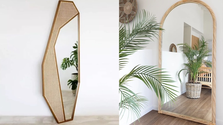 آینه قدی حصیری: نمادی از سادگی و زیبایی. آینه قدی حصیری: نمادی از سادگی و زیبایی.