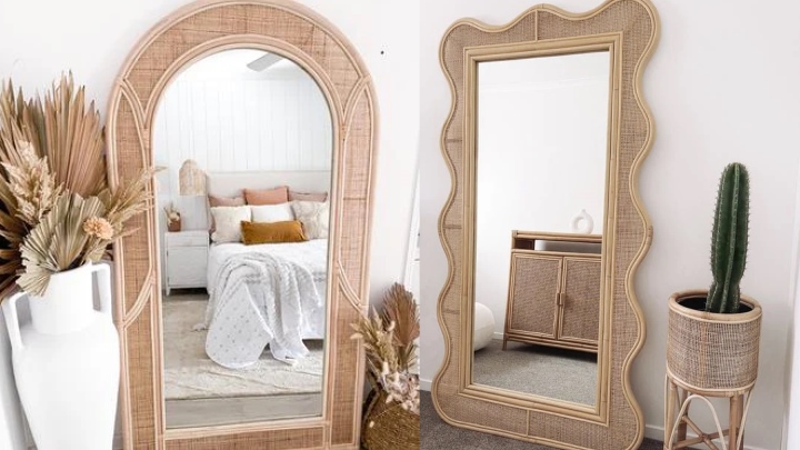 آینه قدی حصیری: فضایتان را بزرگتر نشان دهید آینه قدی حصیری: فضایتان را بزرگتر نشان دهید