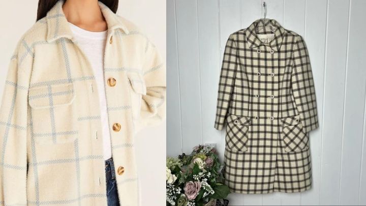 پالتو چهارخانه دکمهدار پالتو چهارخانه دکمهدار