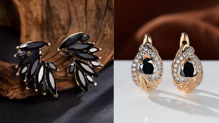 گوشواره‌های مشکی مروارید دار