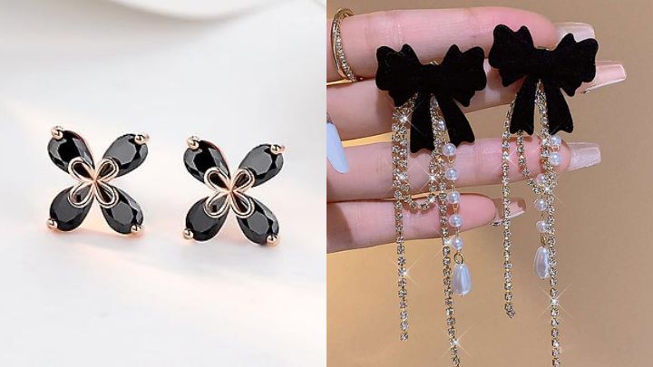 گوشواره‌های حلقه‌ای مشکی