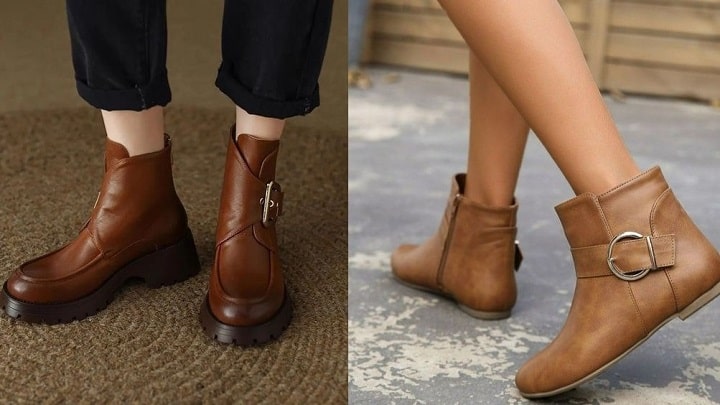 نیم بوت‌های چرم قهوه‌ای: سرمایه‌گذاری روی مد و راحتی