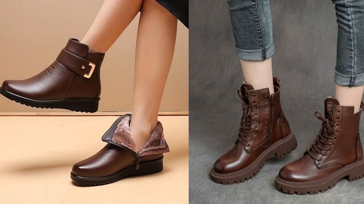 احساس اطمینان و شیک بودن با نیم بوت‌های چرم قهوه‌ای