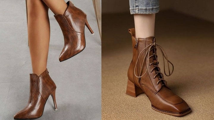 گرمای قهوه‌ای، نرمی چرم: نیم بوت‌های زنانه برای فصل سرد