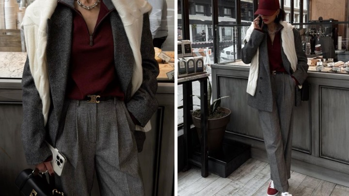 زیباترین استایلهای پاییزی زرشکی رنگ زنانه زیباترین استایلهای پاییزی زرشکی رنگ زنانه