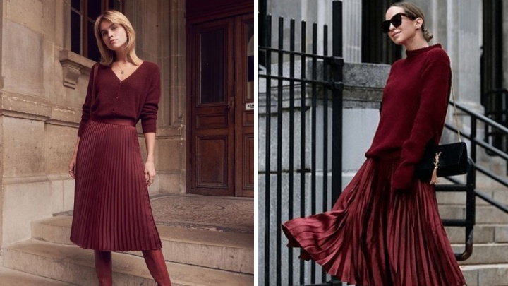 زرشکی؛ رنگ برگ‌های پاییزی در کمد لباس شما