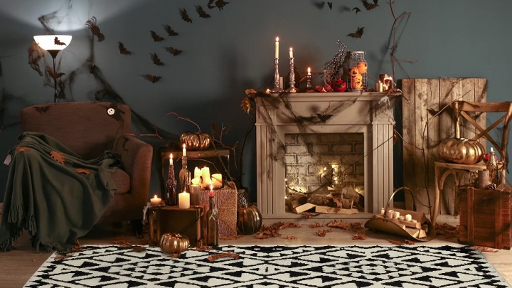 تزیینات هالووینی خانه با المان‌های طبیعی