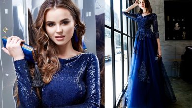 جادوی آبی تیره؛پیراهن مجلسی برای شب‌های خاص