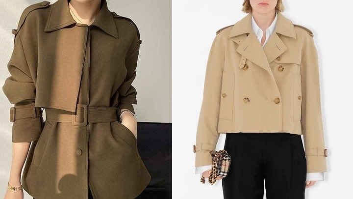 ترنچ کت کوتاه زنانه با رنگ‌های پاییزی؛ گرم و دلنشین 