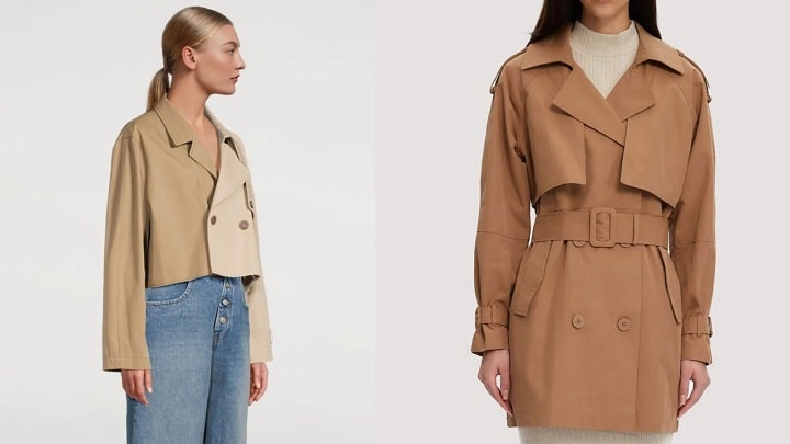 ترنچ کت کوتاه با طرح‌های مختلف