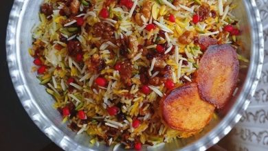 طرز تهیه گردو پلو با گوشت قلقلی؛ غذای اصیل شهرکرد