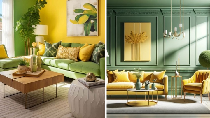 زرد، رنگی برای ایجاد کنتراست: دکوراسیون لیوینگ روم با رنگ زرد