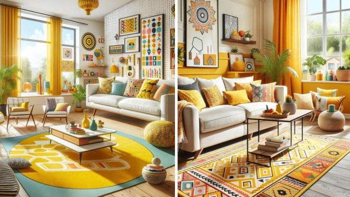 زرد، رنگی برای ایجاد حس گرما: دکوراسیون لیوینگ روم با رنگ زرد
