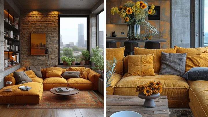 زرد، رنگی برای همه فصل‌ها: ایده‌هایی برای دکوراسیون لیوینگ روم