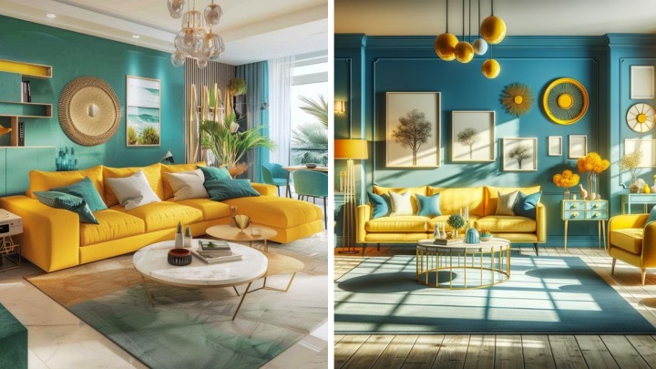 زرد، رنگی برای ایجاد حس مثبت: دکوراسیون لیوینگ روم با رنگ زرد