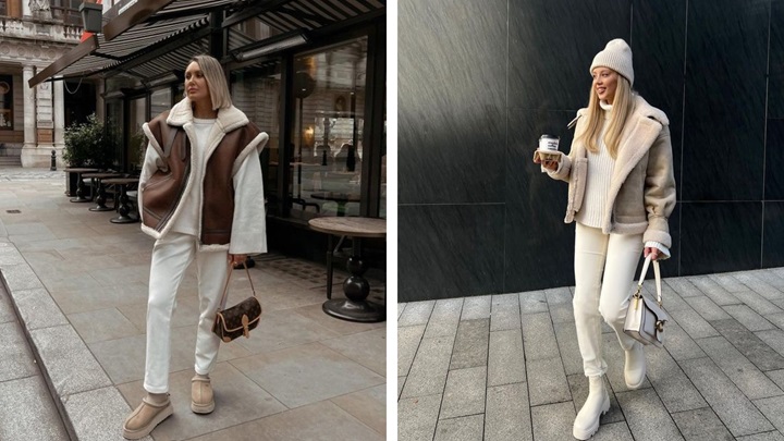 استایل پاییزی کلاسیک با یک پیچش مدرن: شلوار سفید