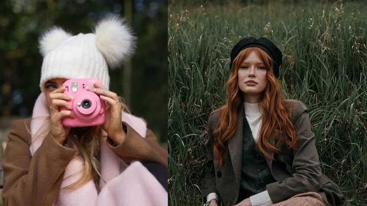 رقص رنگ‌ها بر روی کلاه‌های پاییزی دخترانه