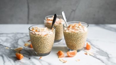 پودینگ دانه چیا و نارنگی