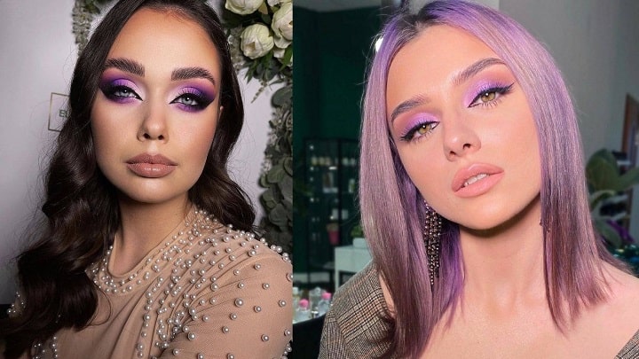 مجموعه‌ای از زیباترین و خاص‌ترین آرایش‌ چشم با سایه بنفش