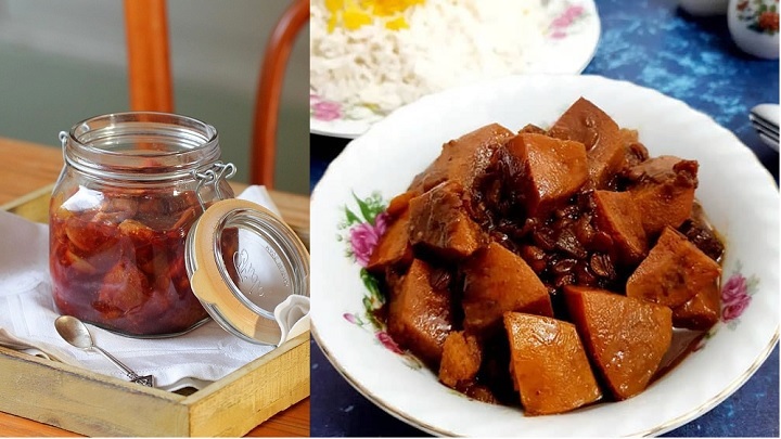 مراحل تهیه ترشی به با رب انار مراحل تهیه ترشی به با رب انار