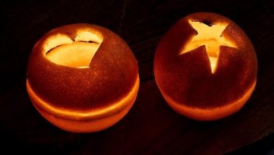 چگونه جاشمعی پرتقالی بسازید (آموزش گام به گام)