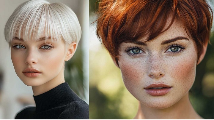 میکاپ ایده‌آل برای صورت‌های کشیده با موهای کوتاه