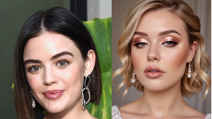 میکاپ طبیعی و درخشان برای موهای کوتاه: زیبایی در سادگی