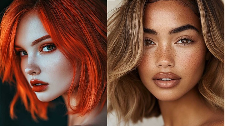 میکاپ براق و درخشان برای مهمانی‌های شب با موهای کوتاه