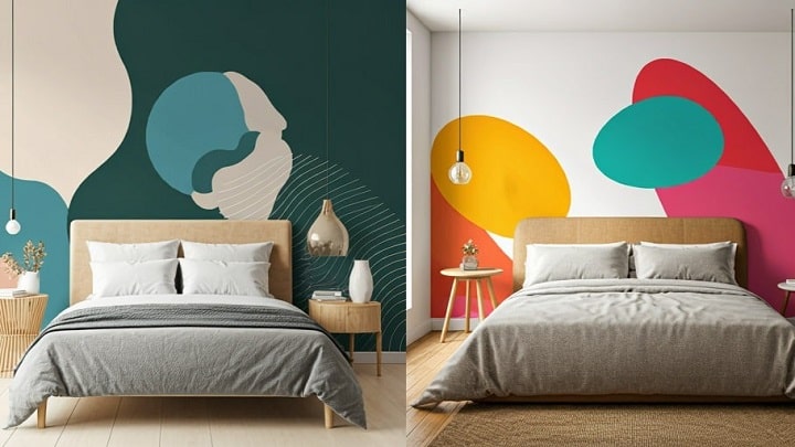 انواع مدل نقاشی‌های دیواری مدرن اتاق خواب