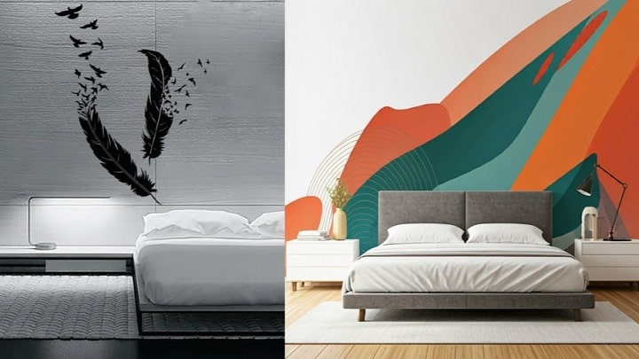 جدیدترین طرح‌های نقاشی‌های دیواری مدرن اتاق خواب