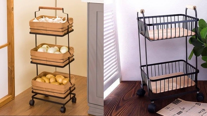 استند چرخ‌دار پیاز و سیب‌زمینی: زیبایی و کارایی را یکجا