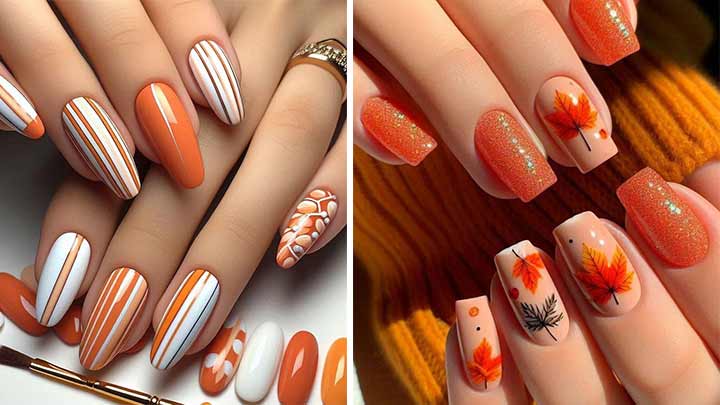 ایده‌های خلاقانه برای ناخن‌های نارنجی کوتاه