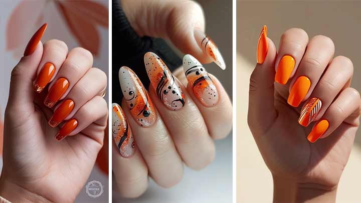 ناخن‌های پاییزی به رنگ برگ‌های ریزان