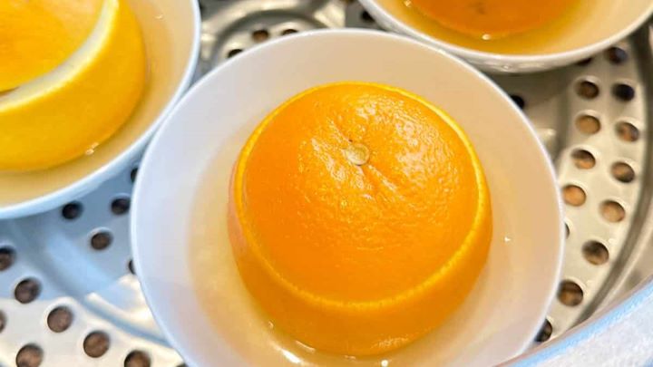 مراحل تهیه پرتقال پخته با نمک برای سرفه