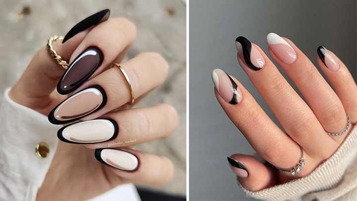 ناخنهای سفید و مشکی برای هر مناسبتی ناخنهای سفید و مشکی برای هر مناسبتی