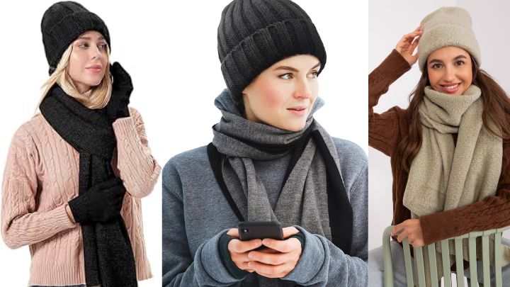 انواع شال و کلاههای ست زنانه انواع شال و کلاههای ست زنانه