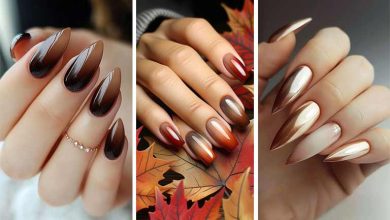 مدل‌های پاییزی ناخن آمبره قهوه‌ای؛ برای هر سلیقه‌ای