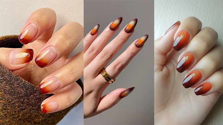 ایدههای خلاقانه برای ناخنهای آمبره قهوهای پاییزی ایدههای خلاقانه برای ناخنهای آمبره قهوهای پاییزی