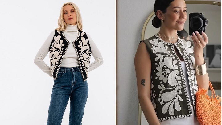 جلیقه‌های گلدوزی شده با طرح‌های سنتی