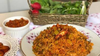 طرز تهیه کرفس پلو مجلسی (با گوشت و بدون گوشت)